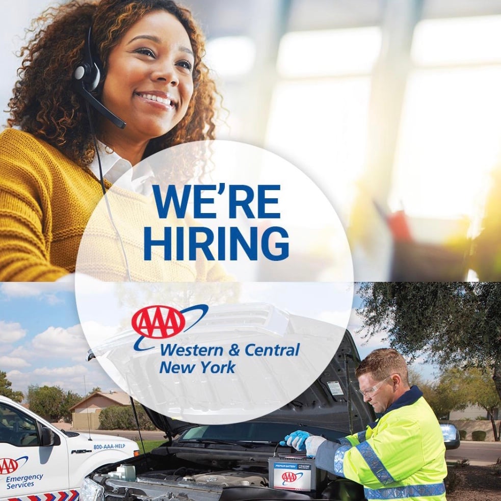 Image of a customer service rep on the phone and a tow technician looking at the hood of a vehicle 