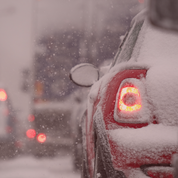 car driving in snow