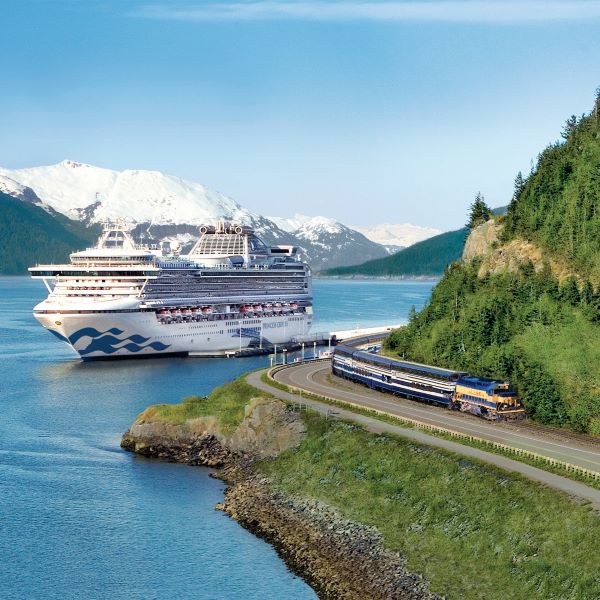 Cruise ship and train