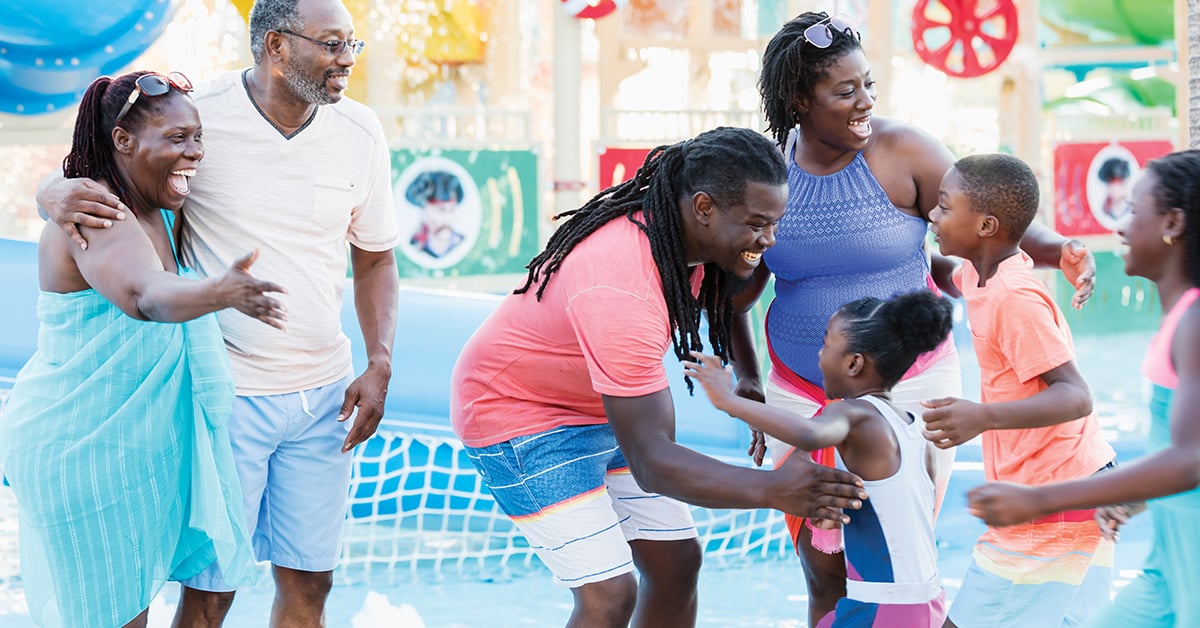 family at waterpark