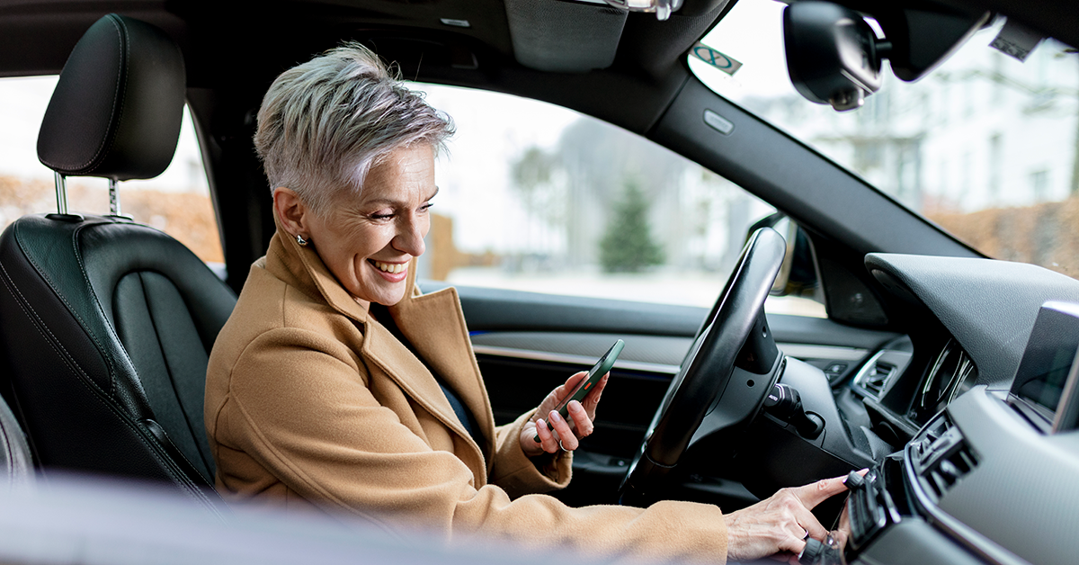 Woman in Rental Car