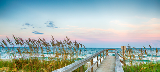 Walkway to beach area.