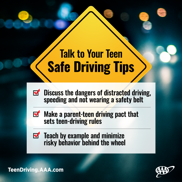 AAA says it’s never too soon for parents to talk to their teen drivers about safety