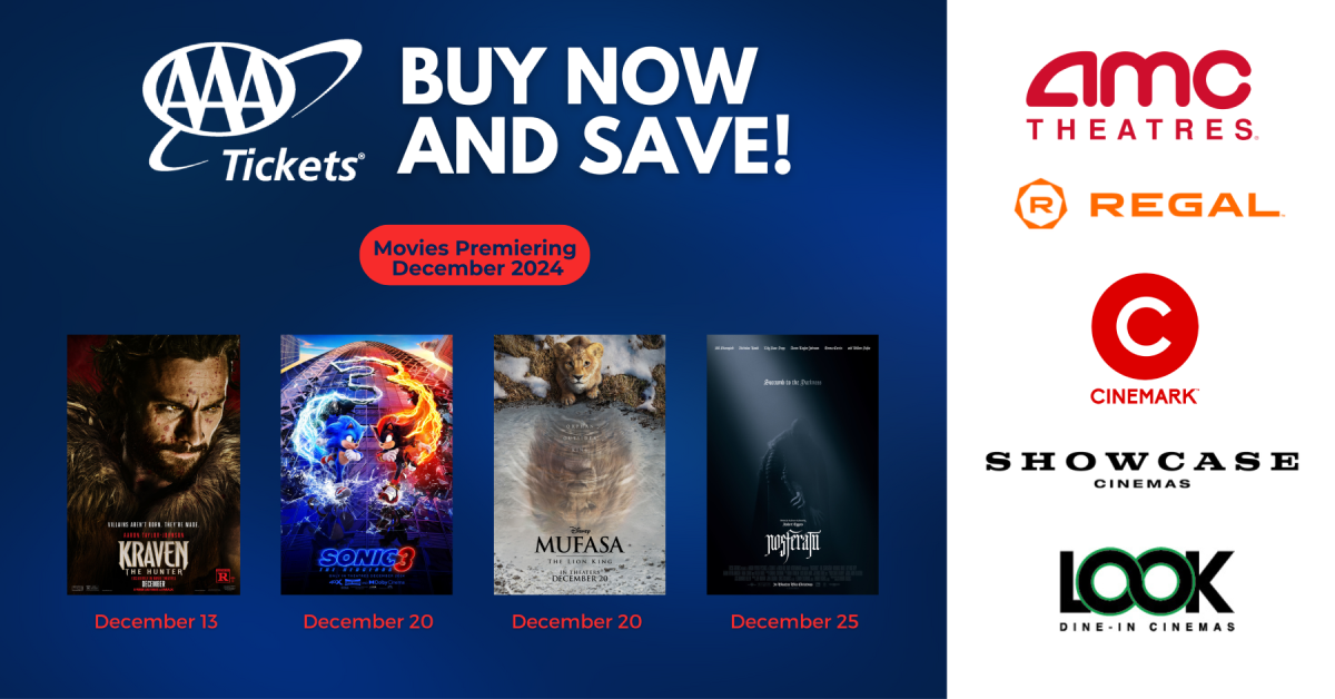 AAA Members save big on movie tickets!