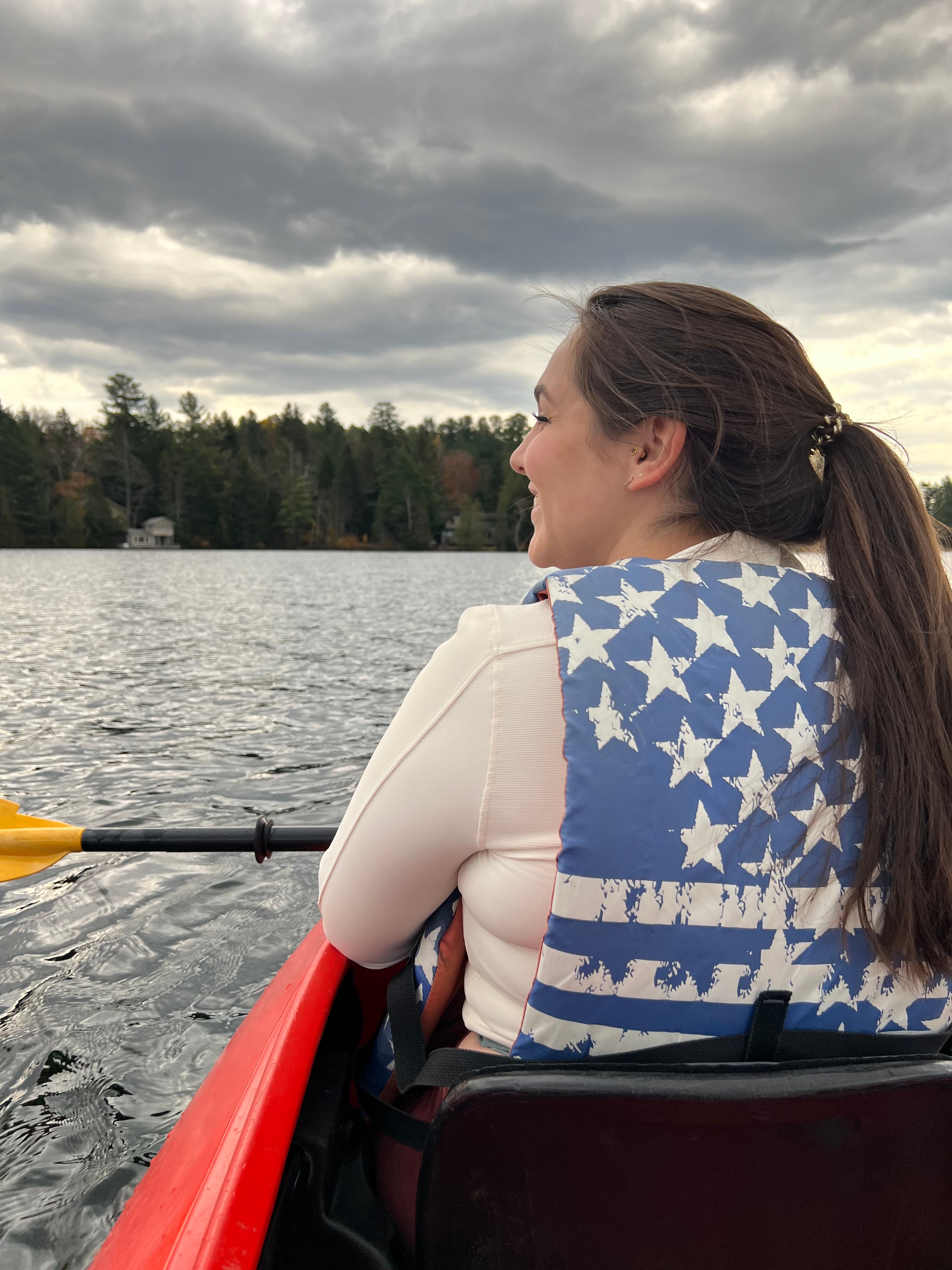 kayaker on mirror lake