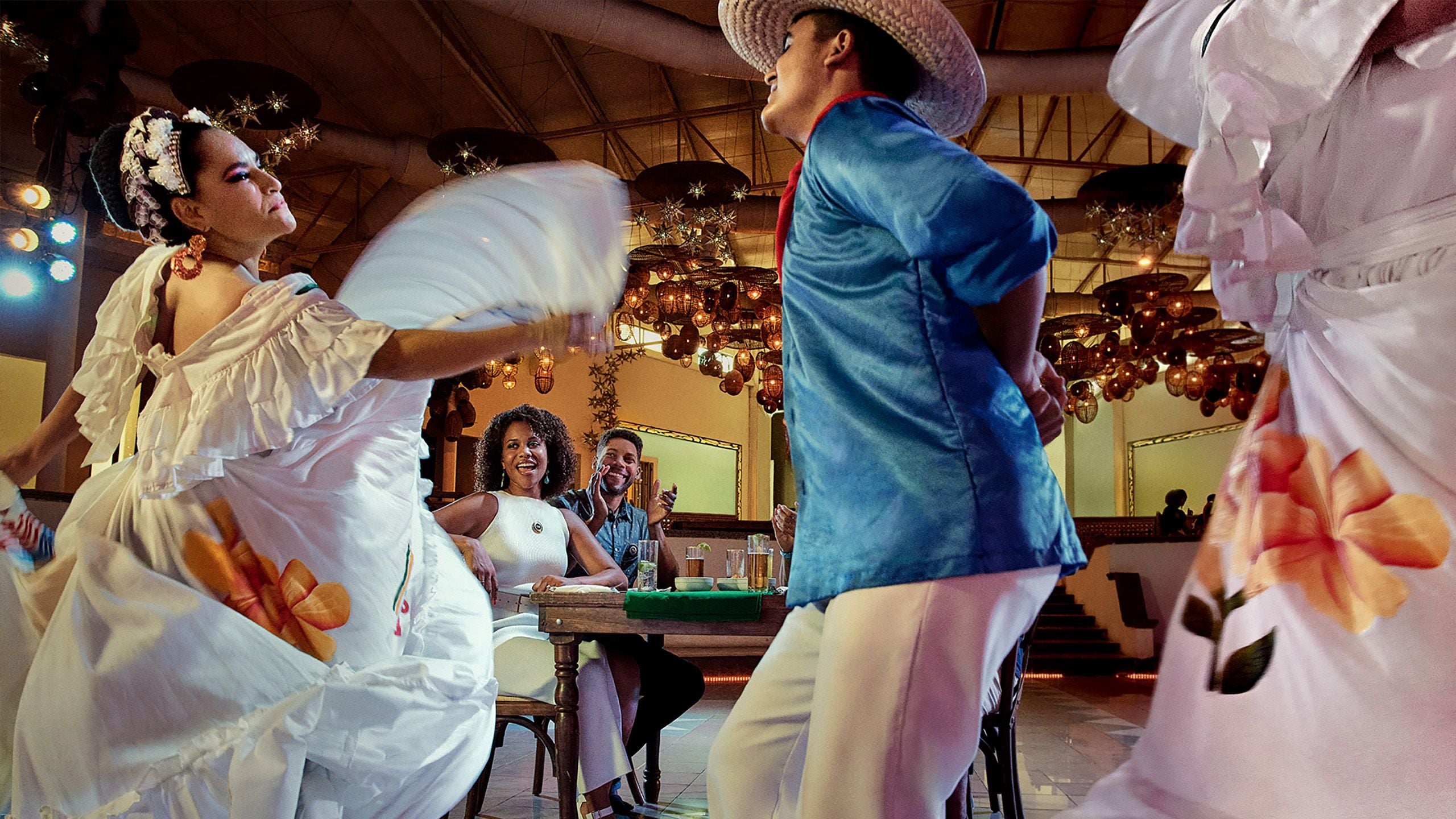Performers at a Panama restaurant